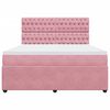 vidaXL Cama box spring con colch&oacute;n terciopelo rosa 180x200 cm