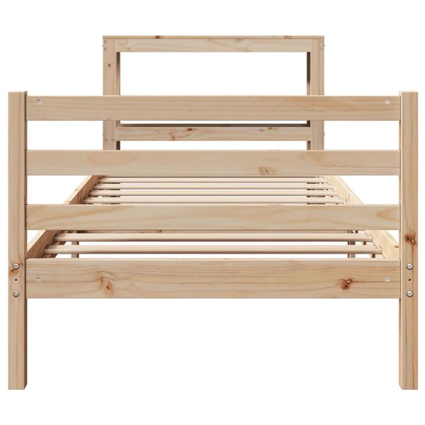 vidaXL Estructura de cama sin colch&oacute;n madera maciza de pino 100x200 cm