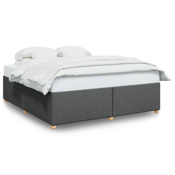 vidaXL Cama sin colch&oacute;n tela gris oscuro 200x200 cm