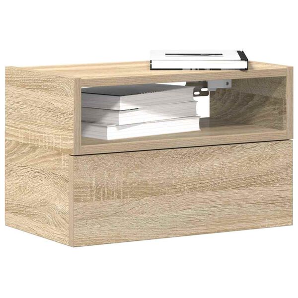vidaXL Mesitas de noche de pared 2 unidades roble sonoma 45x26x28,5 cm
