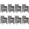 vidaXL Conjunto de Comedor de Jard&iacute;n 9 pcs Blanco Polipropileno