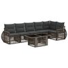 vidaXL Conjunto de sof&aacute;s de jard&iacute;n 7 uds. Gris y Gris Oscuro