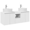 vidaXL Juego de Muebles de Ba&ntilde;o 3 uds. Blanco 49,5 x 44,5 x 65 cm