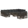 vidaXL Conjunto de sof&aacute;s de jard&iacute;n 13 uds. Gris rat&aacute;n sint&eacute;tico