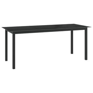 vidaXL Mesa de jard&iacute;n de aluminio y vidrio negro 190x90x74cm