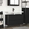 vidaXL Mueble de ba&ntilde;o con lavabo y cajones roble negro 90x34,5x60 cm