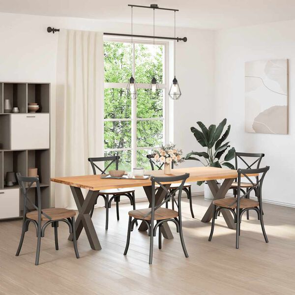 vidaXL Patas para mesa de comedor en forma de X (3 unidades, acero natural, 70 x 72-73 cm)