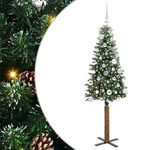 vidaXL &Aacute;rbol de Navidad Delgado con 150 LED con soporte Verde 150 cm