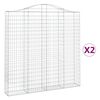 vidaXL Cestas de gaviones 2 uds forma de arco hierro 200x30x200/220 cm