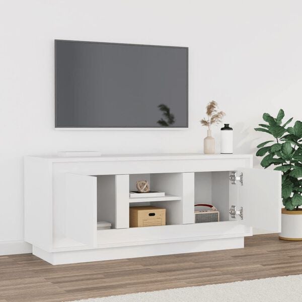 vidaXL Mueble para TV madera contrachapada negro 102x35x45 cm
