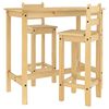 vidaXL Set de bar 3 piezas madera maciza de pino