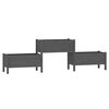 vidaXL Jardinera de madera maciza de pino gris 245,5x44x75 cm