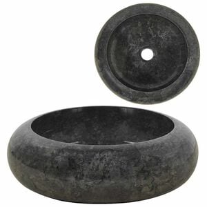 vidaXL Lavabo de m&aacute;rmol negro 40x12 cm