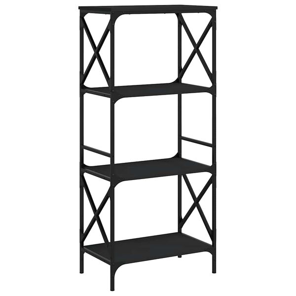 vidaXL Librería de 4 estantes madera ingeniería negro 59x35x132 cm