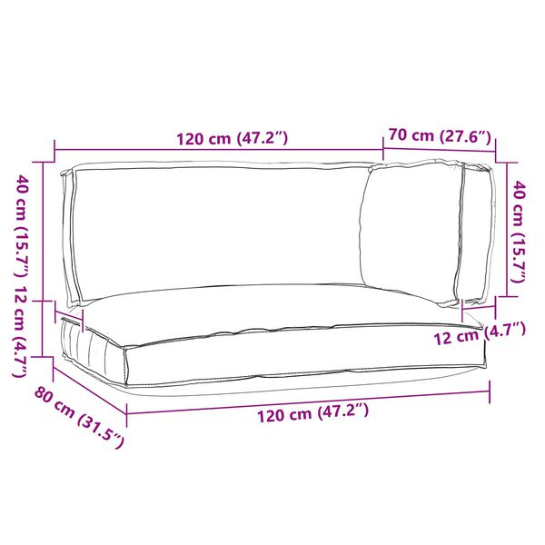 vidaXL Juego de cojines de paleta 3 pcs Antracita Tela Oxford