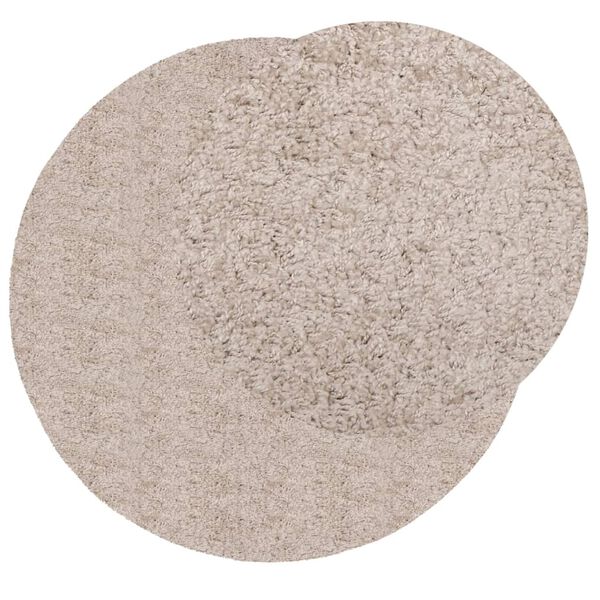 vidaXL Alfombra peluda de pelo largo moderna PAMPLONA beige &Oslash; 120 cm