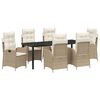 vidaXL Conjunto de Comedor de Jard&iacute;n 7 pcs Beige rat&aacute;n sint&eacute;tico