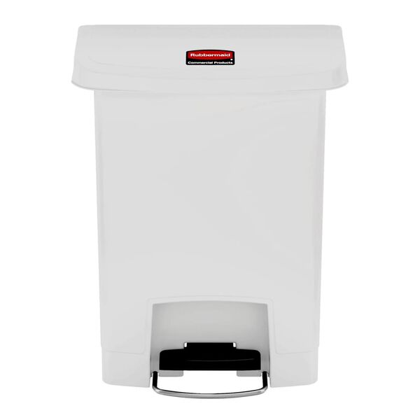 Rubbermaid Cubo de basura de pedal Slim Jim blanco 30 L