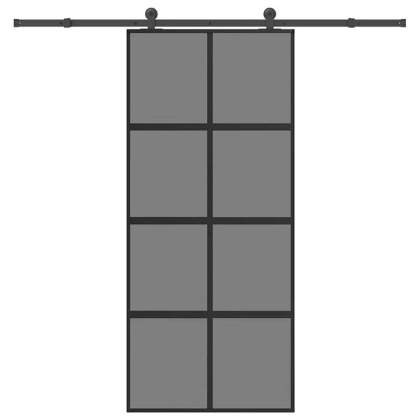 vidaXL Puerta corredera herrajes 90x205 cm vidrio templado y aluminio