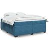 vidaXL Cama box spring con colch&oacute;n terciopelo azul oscuro 200x200 cm