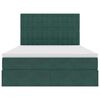 vidaXL Cama con almacenamiento y LED Verde oscuro 140 x 190 cm