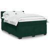 vidaXL Cama box spring con colch&oacute;n terciopelo verde oscuro 140x200 cm