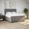 vidaXL Cama box spring con colch&oacute;n tela gris taupe 180x200 cm