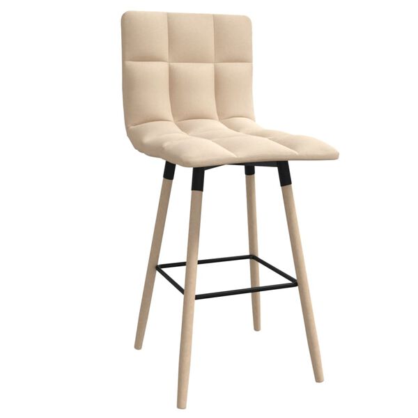 vidaXL Taburete de cocina de tela color crema