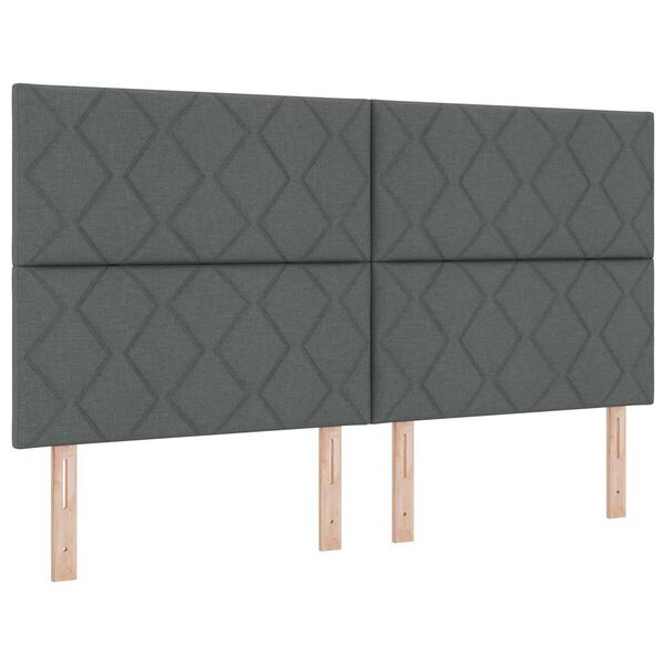 vidaXL Cama tipo Box Spring con colch&oacute;n Gris oscuro 180 x 200 cm tela