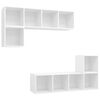 vidaXL Juego de mueble para TV de 4 piezas madera contrachapada blanco