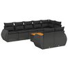 vidaXL Set de sof&aacute;s de jard&iacute;n 8 piezas y cojines rat&aacute;n sint&eacute;tico negro