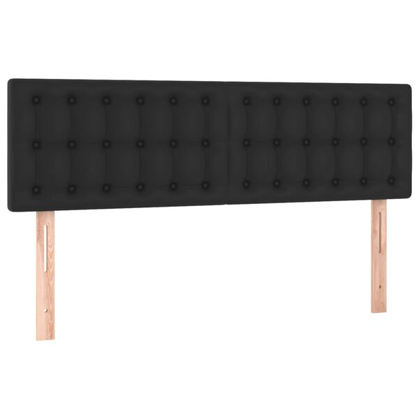 vidaXL Cabeceros 2 unidades cuero sint&eacute;tico negro 72x5x78/88 cm