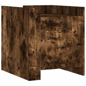 vidaXL Mesita de noche madera de ingenier&iacute;a roble ahumado 45x50x50 cm