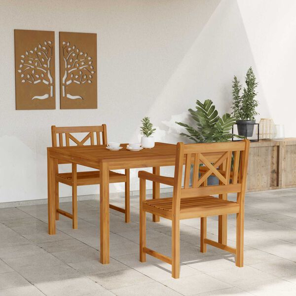 vidaXL Conjunto de Comedor de Jard&iacute;n 3 pcs Marr&oacute;n