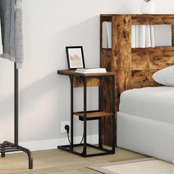 vidaXL Armario de Noche Roble ahumado 41,5 x 26 x 60,5 cm