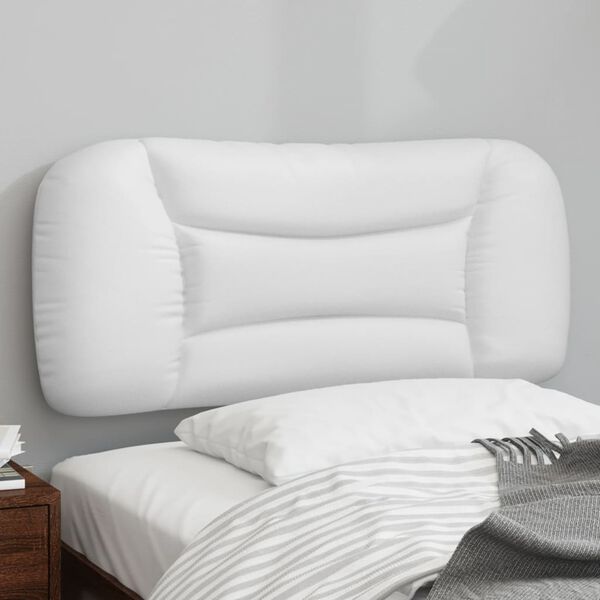 vidaXL Cabecero de cama acolchado Hvar cuero sint&eacute;tico blanco 90 cm