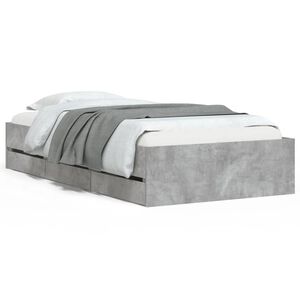 vidaXL Cama con cajones madera de ingeniería gris hormigón 75x190 cm