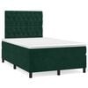 vidaXL Cama box spring con colch&oacute;n terciopelo verde oscuro 120x190 cm