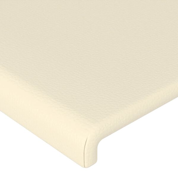 vidaXL Cabecero de cama color crema 90x5x118/128 cm piel sint&eacute;tica