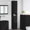 vidaXL Gabinete de Ba&ntilde;o Negro 30,5 x 30 x 195 cm Madera contrachapada