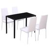 vidaXL Juego de comedor 5 piezas cuero artificial negro y blanco