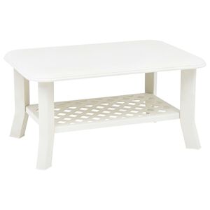 vidaXL Mesa de centro de pl&aacute;stico blanco 90x60x46 cm
