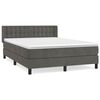 vidaXL Cama box spring con colch&oacute;n terciopelo gris oscuro 140x200 cm