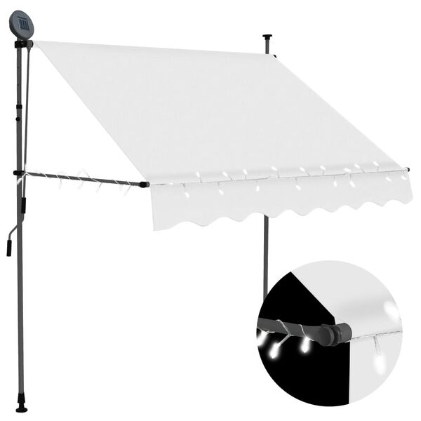 vidaXL Toldo manual retráctil con LED crema 100 cm
