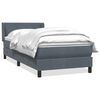 vidaXL Cama box spring con colch&oacute;n terciopelo gris oscuro 100x220 cm