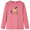 vidaXL Camiseta infantil de manga larga rosa envejecido 128