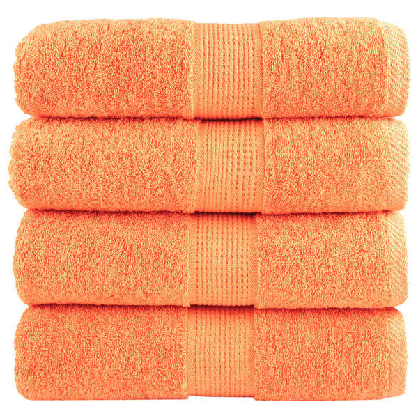 vidaXL Toallas de mano premium SOLUND 4 unidades naranja 30x30 cm 600 g/m&sup2;