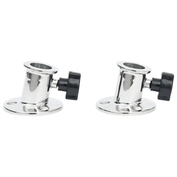 vidaXL Base redonda bimini para tubo de 26 mm 2 uds acero inoxidable