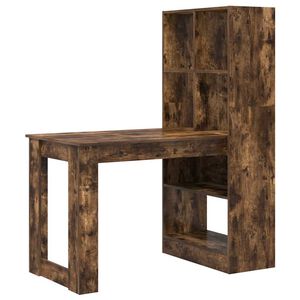 vidaXL Escritorio Roble ahumado Madera de ingenier&iacute;a 122 x 67 x 145 cm