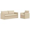 vidaXL Sof&aacute; 2 pcs Crema 196 x 82 x 85 cm tela